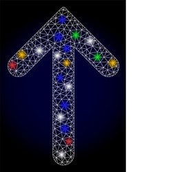glossy net up arrow with colored glare spots vector image