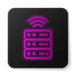 glowing neon line smart server data web hosting vector image