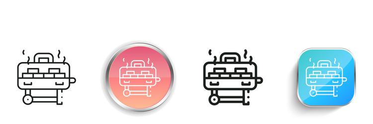 grill icon thin linear regular and button style vector image