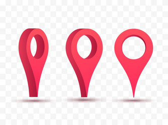 Pointers set of 3d map pins vector