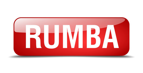 Rumba red square 3d realistic isolated web button vector