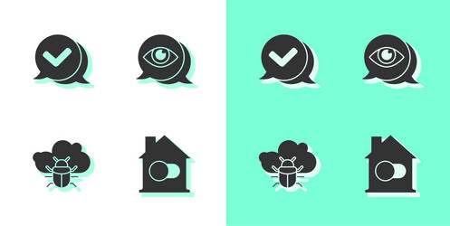 set smart home check mark in speech bubble vector image