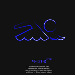 swimmer pool flat modern web button and space vector image