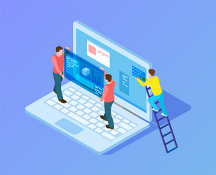 web interface upgrade developers programmers vector image