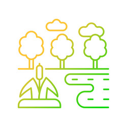 Agroforestry gradient linear icon Royalty Free Vector Image