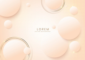 Abstract 3d soft cream circle overlap with golden vector