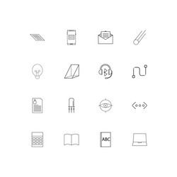 education and science simple linear icons set vector