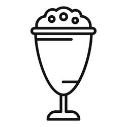 gelato bowl cup icon outline shake milk vector