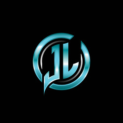 Lj initial monogram logo circle rounded Royalty Free Vector