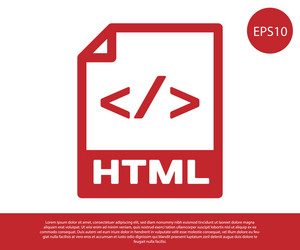 red html file document icon download button vector image