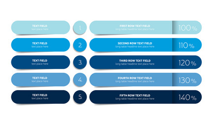 table schedule design template with 5 row banner vector image