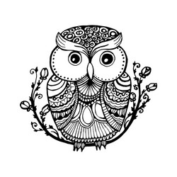 Zentangle Owl Ornament vector