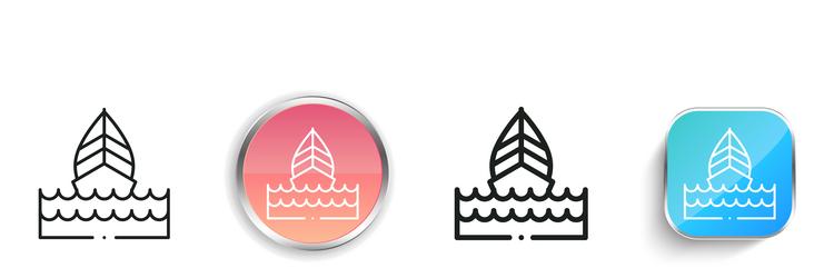 boat icon thin linear regular and button style vector image
