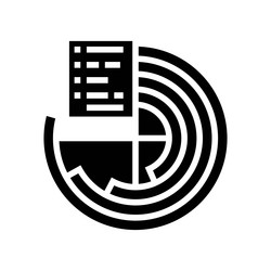 data visualization chart deep learning glyph icon vector image