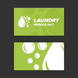 green laundry service business card Vector Image