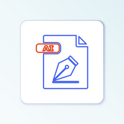 line ai file document download button icon vector image