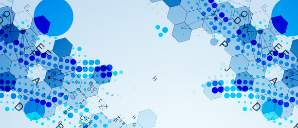 abstract hexagon background with plexus effect vector image