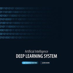 Deep learning system banner for social media vector