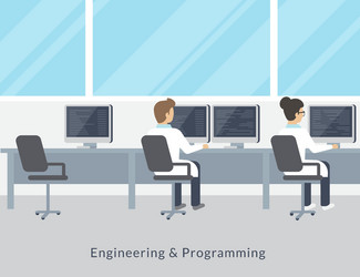 engineering and programming working process vector