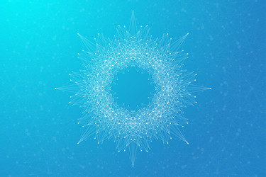 geometric abstract round form with connected line vector