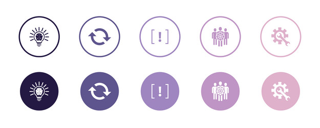 Idea change problem team work resolve icons vector