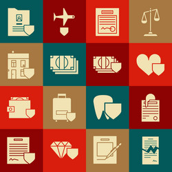 set torn contract file document and paper clip vector image