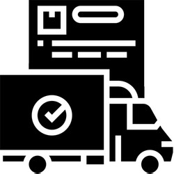 Truck logistics service glyph icon vector