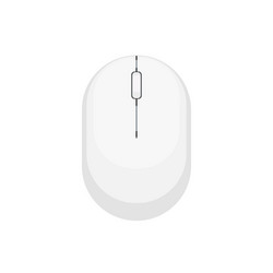 white computer mouse isolated on background vector