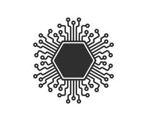 ai generate icon machine learning micropchip vector image