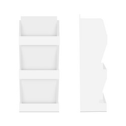 blank pos display stand mockup front side view vector image