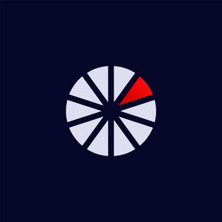 circular loading wheel icon with red segment vector image