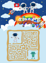 Game template with many astronauts in background vector