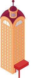 isometric skyscraper building object or icon vector image