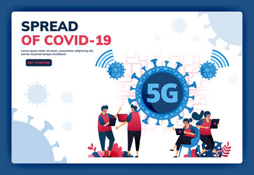 Landing page of 5g internet connection to support vector