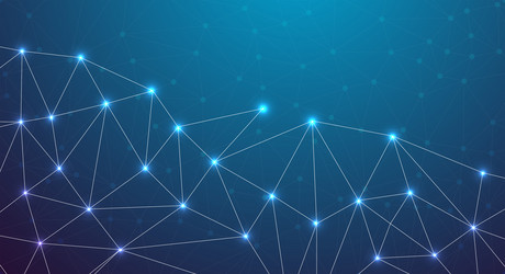 low poly network connection background vector image