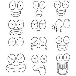 set of cartoon face vector image