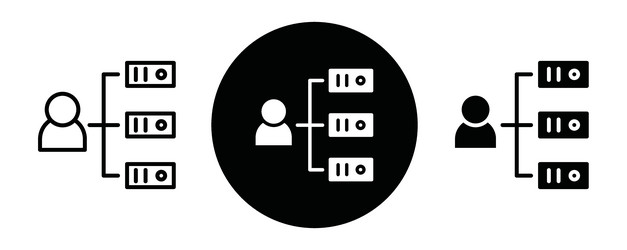 shared hosting outline icon collection or set vector image