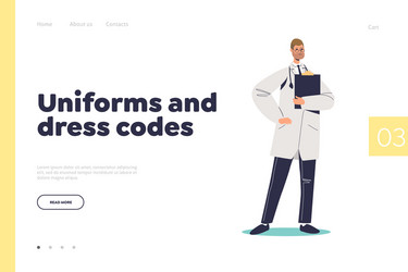 Uniform and dress code concept landing page vector