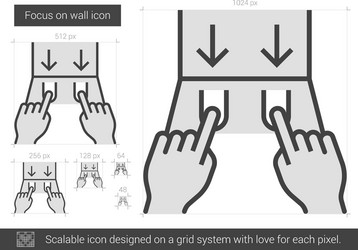 Wall focus line icon vector