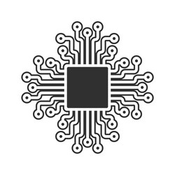 ai generate icon machine learning micropchip vector image
