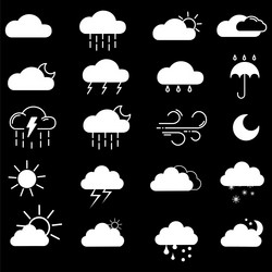 clouds icons set of in different form vector image