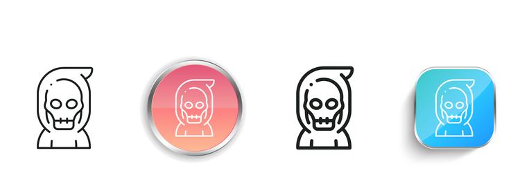grim reaper icon thin linear regular and button vector image