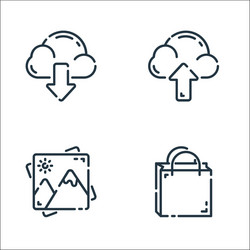 user interface line icons linear set quality vector image