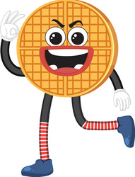 circle waffle cartoon character