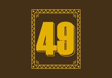 number 49 in retro rectangle frame vector image