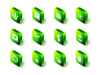 set science book processor cpu molecule vector image