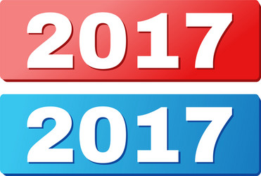 2017 text on blue and red rectangle buttons vector
