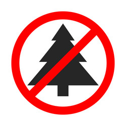 Christmas tree is forbidden stop Royalty Free Vector Image