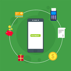 concept online and mobile payments for web page vector