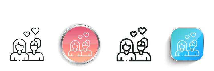 couple icon thin linear regular and button style vector image